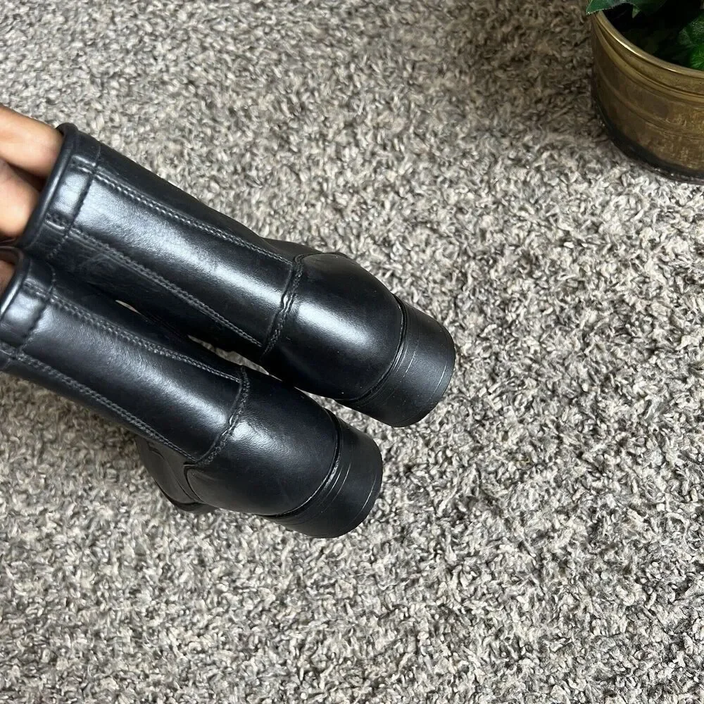 Vintage Kids Black Leather Western cowboy Boots Size 10.5 kiltie Lace Up new